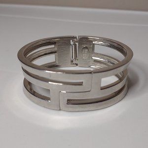 Lia Sophia Hinged Silver Tone Metal Bracelet